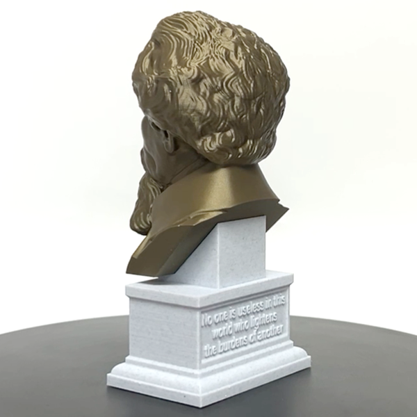 Charles Dickens, Famous English Writer and Social Critic, Sculpture Bust on Box Plinth