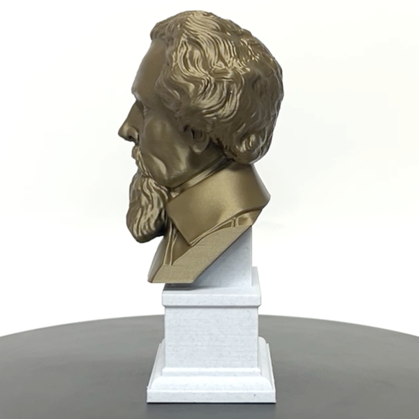 Charles Dickens, Famous English Writer and Social Critic, Sculpture Bust on Box Plinth