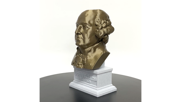 John Adams, 2nd US President, Sculpture Bust on Box Plinth