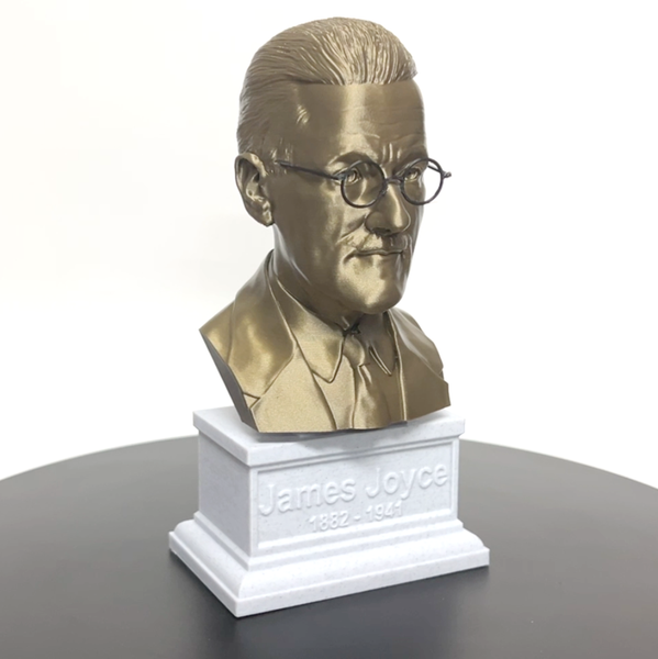 James Joyce, Famous Irish Writer, Sculpture Bust on Box Plinth