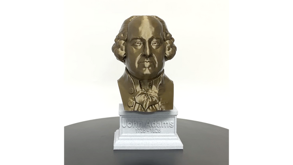 John Adams, 2nd US President, Sculpture Bust on Box Plinth