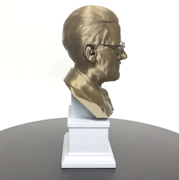 James Joyce, Famous Irish Writer, Sculpture Bust on Box Plinth