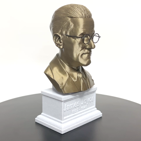 James Joyce, Famous Irish Writer, Sculpture Bust on Box Plinth