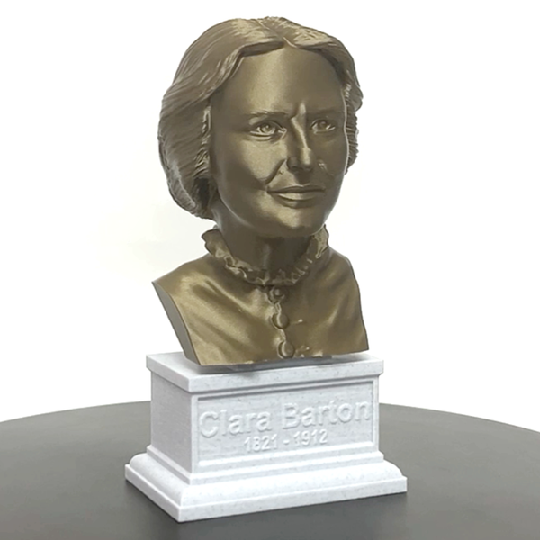 Clara Barton American Nurse Sculpture Bust on Box Plinth