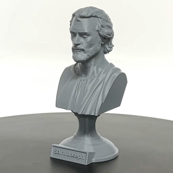Saint Joseph, Guardian of the Holy Family and Patron Saint of Workers  Sculpture Bust on Pedestal