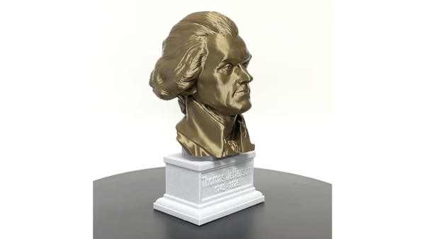 Thomas Jefferson, 3rd US President, Sculpture Bust on Box Plinth