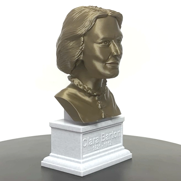 Clara Barton American Nurse Sculpture Bust on Box Plinth