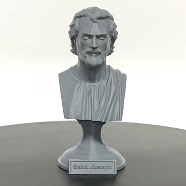 Saint Joseph, Guardian of the Holy Family and Patron Saint of Workers  Sculpture Bust on Pedestal