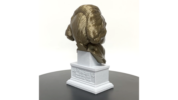 Thomas Jefferson, 3rd US President, Sculpture Bust on Box Plinth