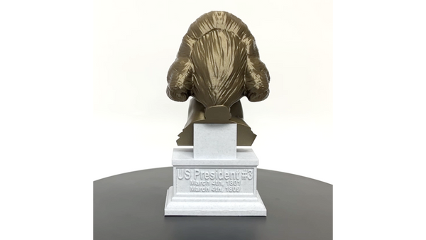 Thomas Jefferson, 3rd US President, Sculpture Bust on Box Plinth