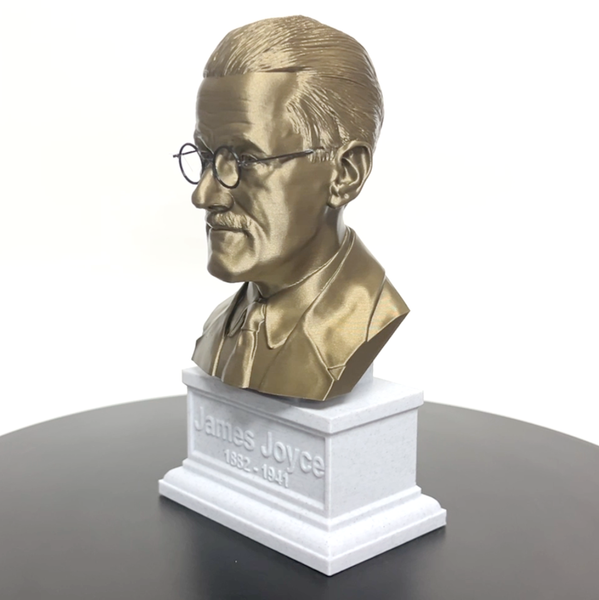 James Joyce, Famous Irish Writer, Sculpture Bust on Box Plinth