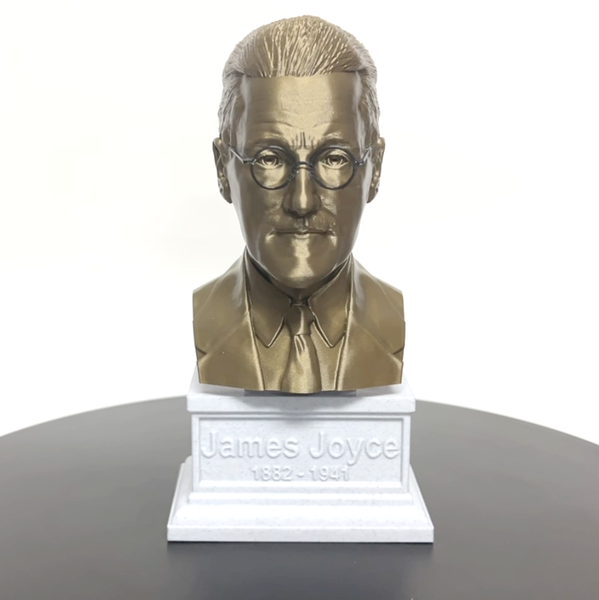 James Joyce, Famous Irish Writer, Sculpture Bust on Box Plinth