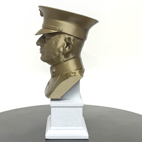 John A Lejeune Legendary US Marine General and 13th Commandant Sculpture Bust on Box Plinth