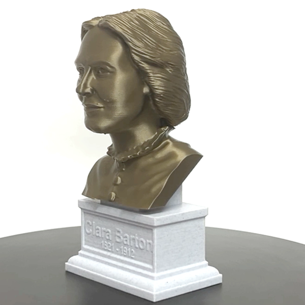 Clara Barton American Nurse Sculpture Bust on Box Plinth