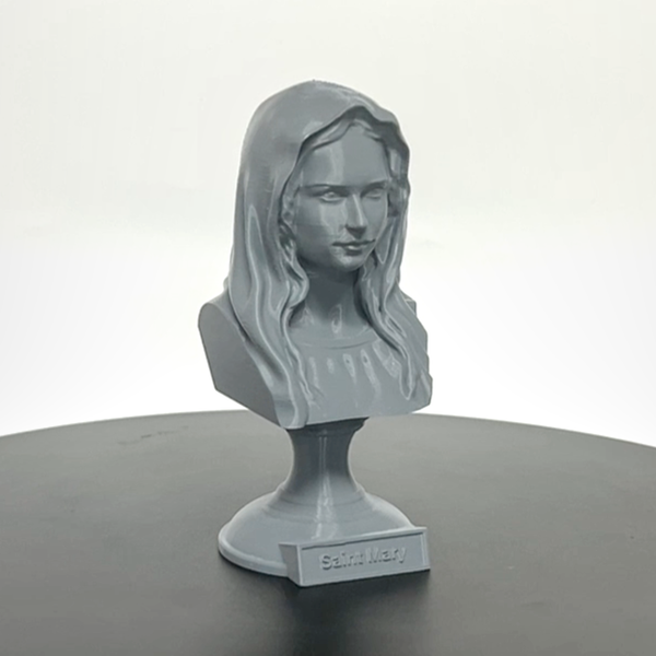 Saint Mary, Mother of God and Queen of Heaven Sculpture Bust on Pedestal