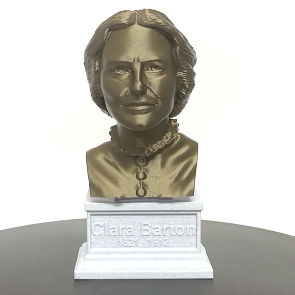 Clara Barton American Nurse Sculpture Bust on Box Plinth