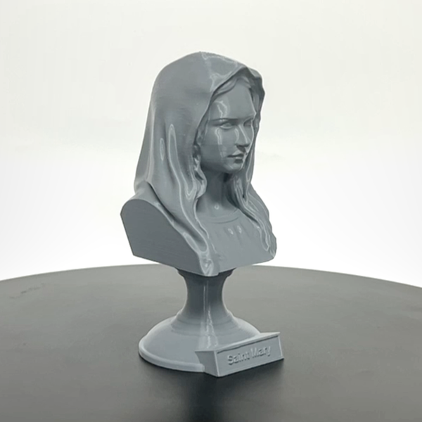 Saint Mary, Mother of God and Queen of Heaven Sculpture Bust on Pedestal