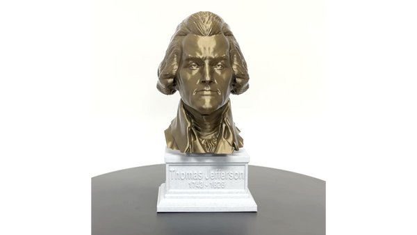 Thomas Jefferson, 3rd US President, Sculpture Bust on Box Plinth