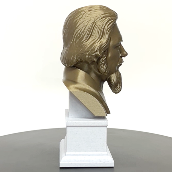 Alan Watts British Philosopher Sculpture Bust on Box Plinth