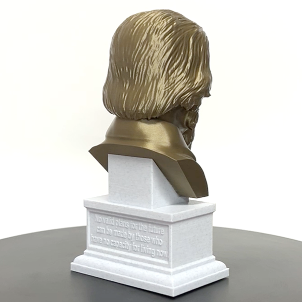 Alan Watts British Philosopher Sculpture Bust on Box Plinth