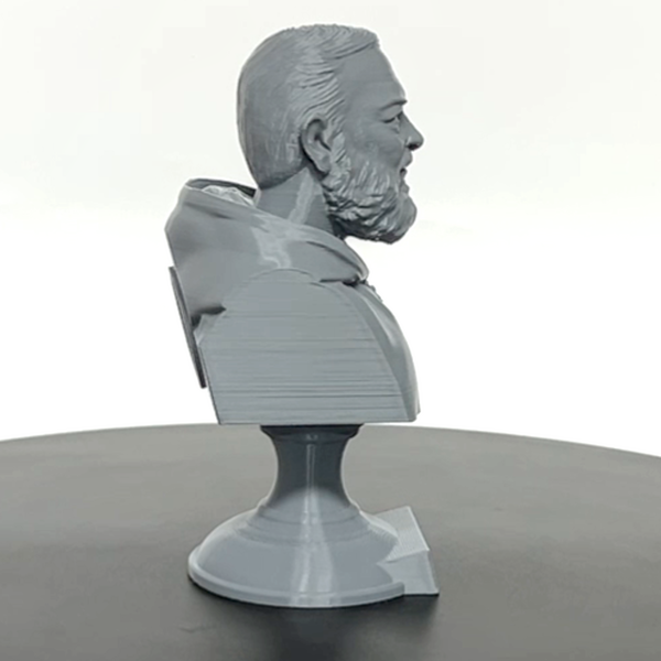 Saint Padre Pio of Pietrelcina, Renowned Mystic and Patron Saint of Healing Sculpture Bust on Pedestal