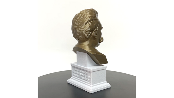 Friedrich Nietzsche, Famous German Writer and Philosopher, Sculpture Bust on Box Plinth