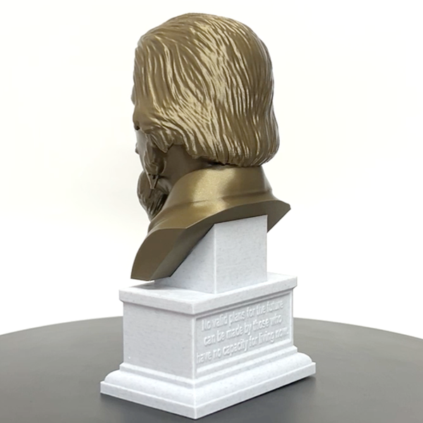 Alan Watts British Philosopher Sculpture Bust on Box Plinth