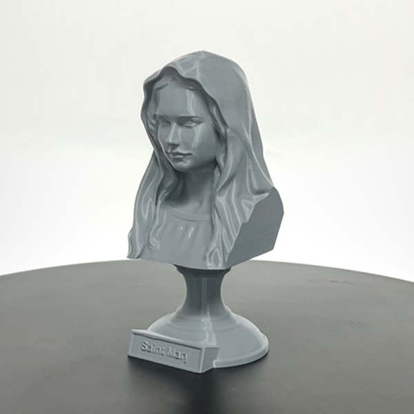 Saint Mary, Mother of God and Queen of Heaven Sculpture Bust on Pedestal