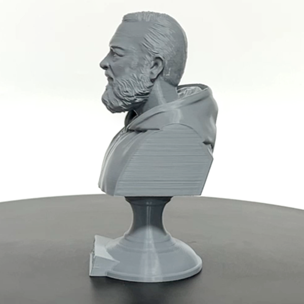 Saint Padre Pio of Pietrelcina, Renowned Mystic and Patron Saint of Healing Sculpture Bust on Pedestal