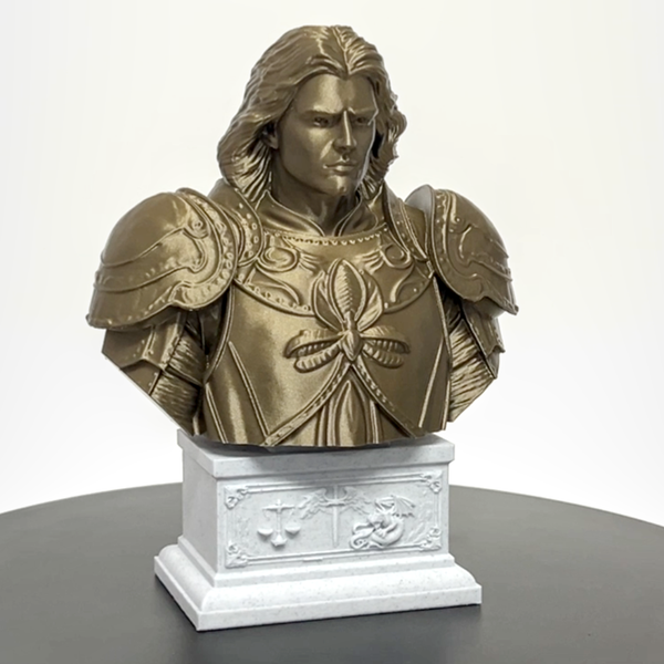 Saint Michael the Archangel, Defender of Heaven and Leader of God’s Armies Sculpture Bust on Box Plinth