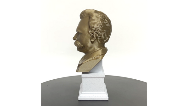 Friedrich Nietzsche, Famous German Writer and Philosopher, Sculpture Bust on Box Plinth