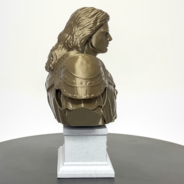 Saint Michael the Archangel, Defender of Heaven and Leader of God’s Armies Sculpture Bust on Box Plinth