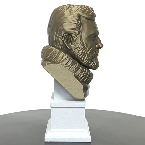 Ernest Hemingway, Famous American Writer and Sportsman, Sculpture Bust on Box Plinth