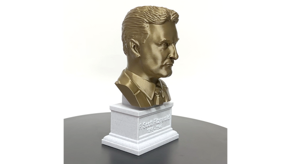 F Scott Fitzgerald, Famous American Writer, Sculpture Bust on Box Plinth