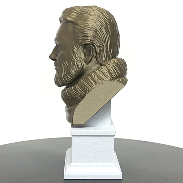 Ernest Hemingway, Famous American Writer and Sportsman, Sculpture Bust on Box Plinth