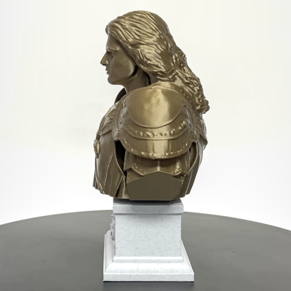 Saint Michael the Archangel, Defender of Heaven and Leader of God’s Armies Sculpture Bust on Box Plinth
