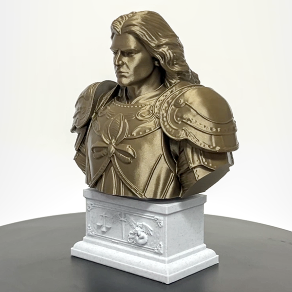 Saint Michael the Archangel, Defender of Heaven and Leader of God’s Armies Sculpture Bust on Box Plinth
