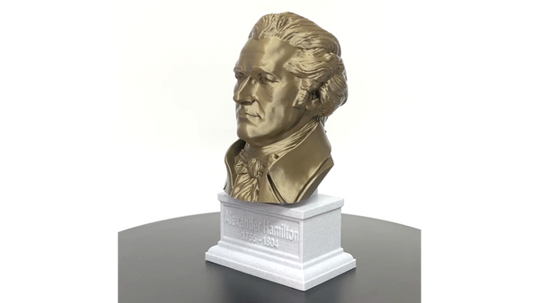 Alexander Hamilton USA Founding Father Sculpture Bust on Box Plinth