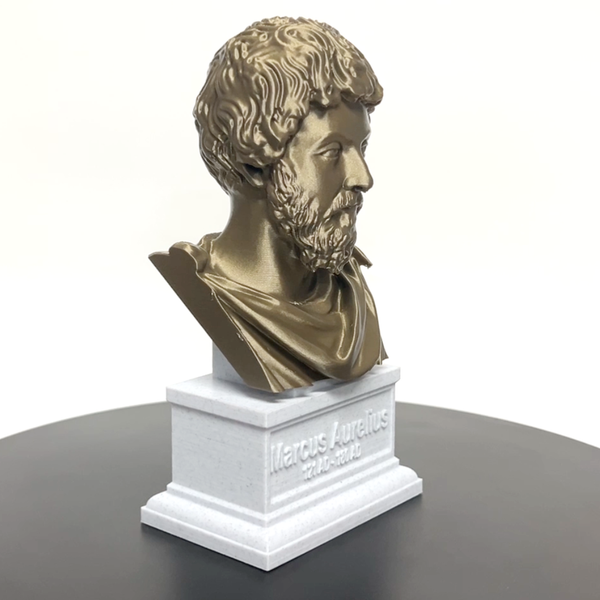 Marcus Aurelius Roman Emperor and Philosopher Sculpture Bust on Box Plinth
