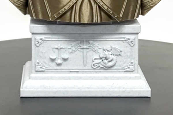 Saint Michael the Archangel, Defender of Heaven and Leader of God’s Armies Sculpture Bust on Box Plinth