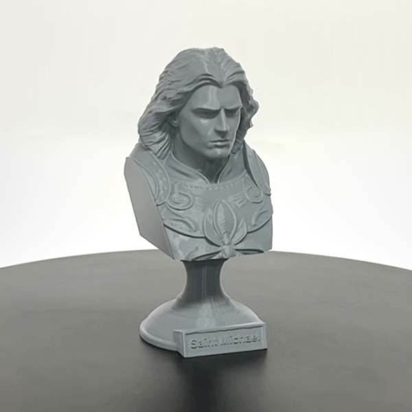 Saint Michael the Archangel, Defender of Heaven and Leader of God’s Armies Sculpture Bust on Pedestal