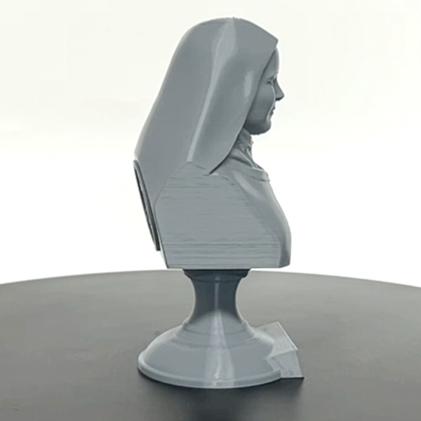 Saint Thérèse of Lisieux, “The Little Flower,” Renowned Carmelite Mystic Sculpture Bust on Pedestal