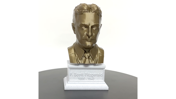 F Scott Fitzgerald, Famous American Writer, Sculpture Bust on Box Plinth