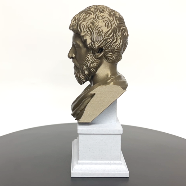 Marcus Aurelius Roman Emperor and Philosopher Sculpture Bust on Box Plinth