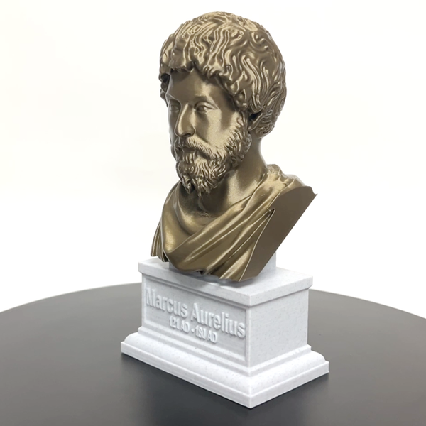 Marcus Aurelius Roman Emperor and Philosopher Sculpture Bust on Box Plinth