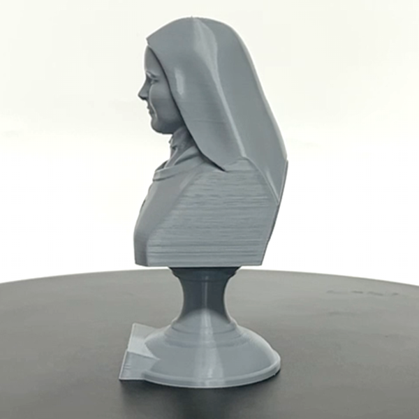 Saint Thérèse of Lisieux, “The Little Flower,” Renowned Carmelite Mystic Sculpture Bust on Pedestal
