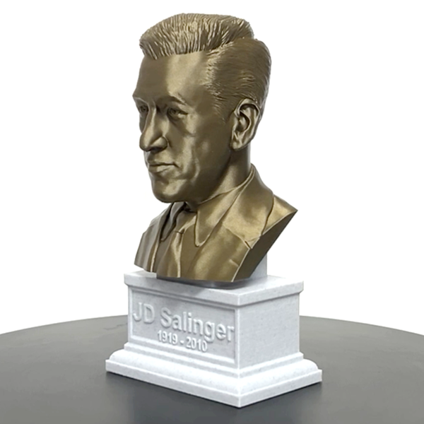 JD Salinger, Famous American Writer, Sculpture Bust on Box Plinth