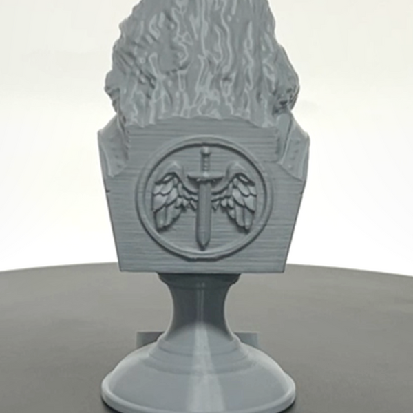 Saint Michael the Archangel, Defender of Heaven and Leader of God’s Armies Sculpture Bust on Pedestal