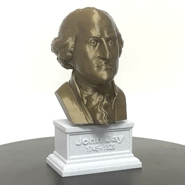 John Jay USA Founding Father And Chief Supreme Justice Sculpture Bust on Box Plinth