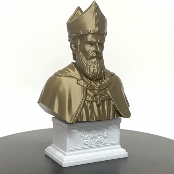 Saint Patrick, Patron of Ireland Sculpture Bust on Box Plinth